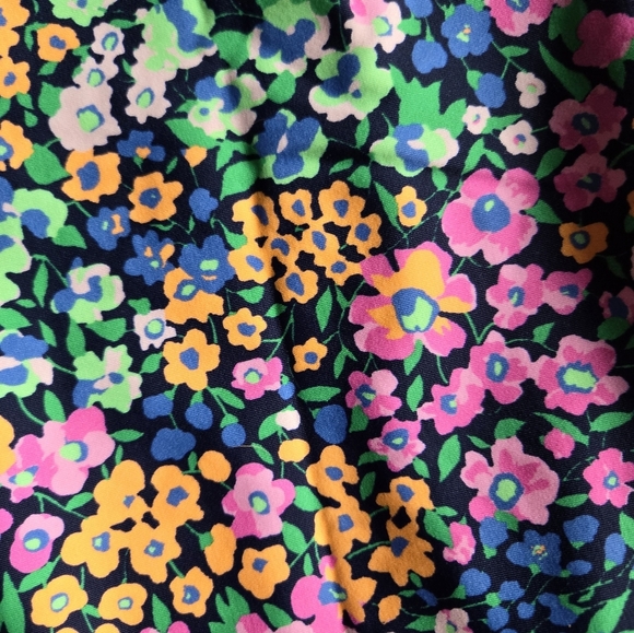 J. Crew V-neck Ruched One-Piece Swimsuit Bathing Suit Floral Pink Orange Large - Picture 4 of 9